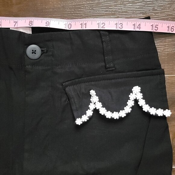 Anthropologie Maeve Colette Scalloped Wide Leg Pants Womens 30 Contemporary - Picture 6 of 8